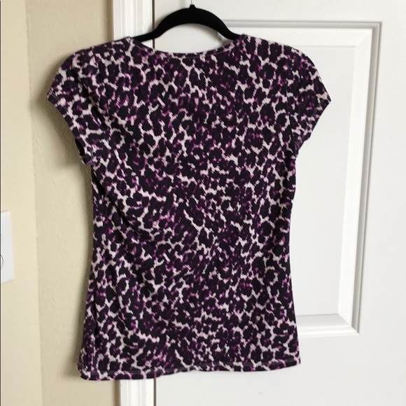 Purple leopard print t top - Picture 2 of 3
